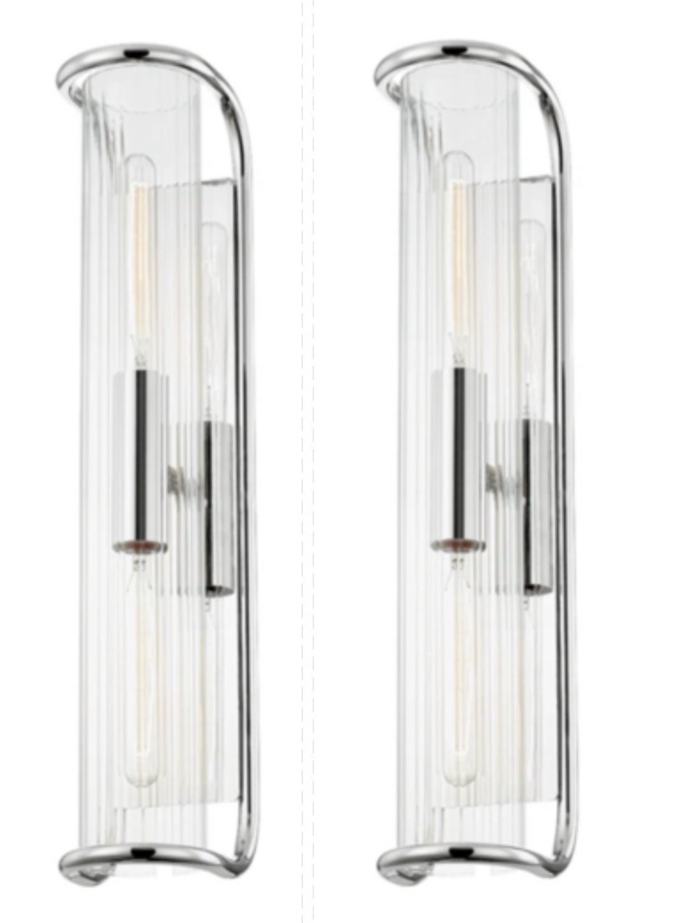Set of 2 Fillmore 2-Light Sconces, Polished Nickel, Hudson Valley Lighting, NEW!